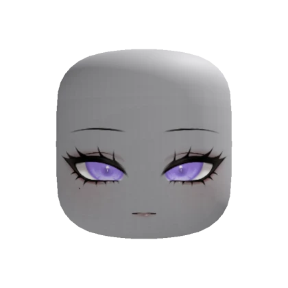 intimidating lavender emo chibi anime face