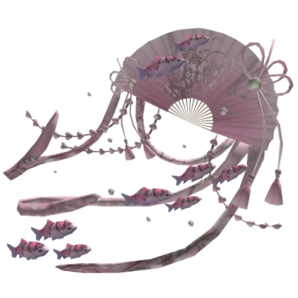 traditional japanese flowing koi umbrella in pink