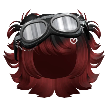 Cute Buns w/ Y2K Goggles (Black&Red)
