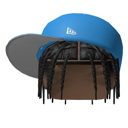 Box Braids w/ Blue NYC Fitted Cap