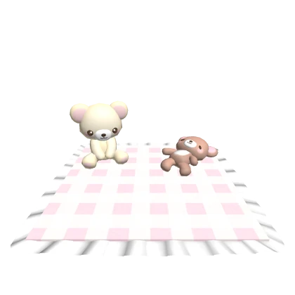 ꒰♡꒱ kawaii bear plushies pink picnic date