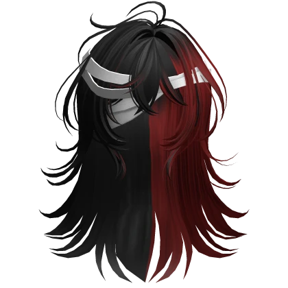 Black&Red Bandaged Anime Hair