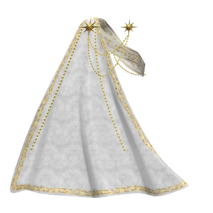 3.0 Royal sash with cape - white/gold