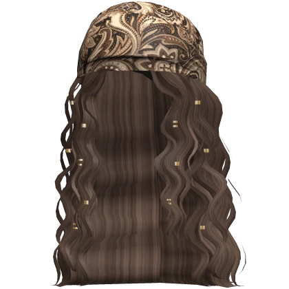 Boho Bandana Wavy Hair (Brown)