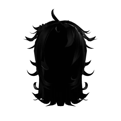 Fluffy flared out anime hair w/ curls - Black