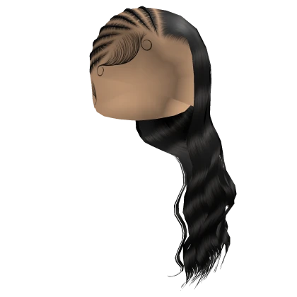 Wavy Side Part Braids [Black]