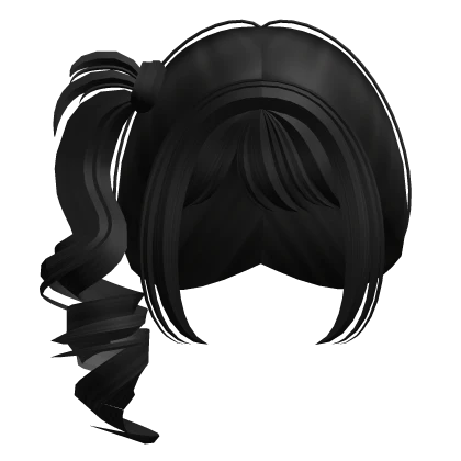 Black Cutesy Curly Doll Pigtail w/ Bangs