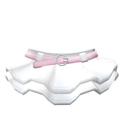 💟3.0 Cute ruffled white skirt with pink strap