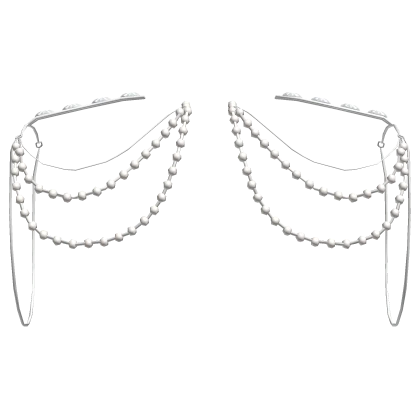 Silver pearl chain with diamonds 3.0