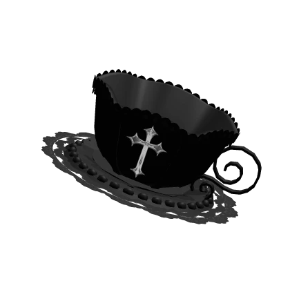 (╥﹏╥) sweet victorian teacup hat in full black