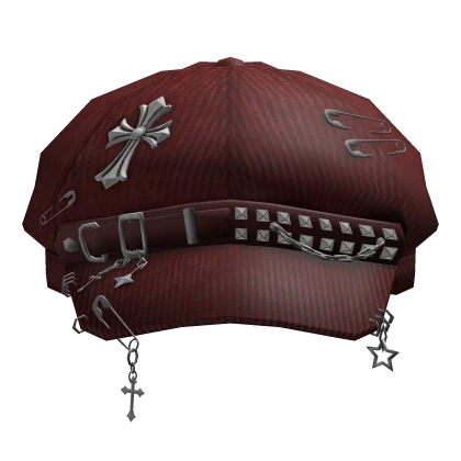 Pierced Punk Cap (Red)