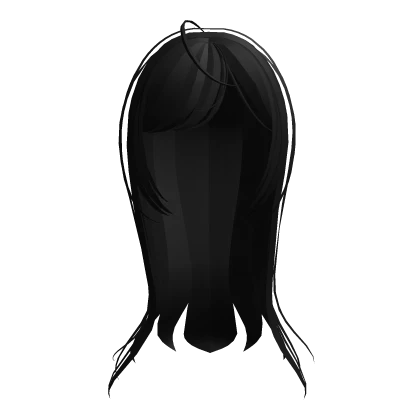 ♡ long wispy fatal hair in black