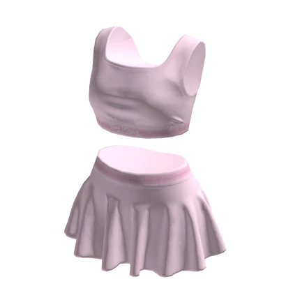 Cute pale pink pleated tennis skirt sports outfit