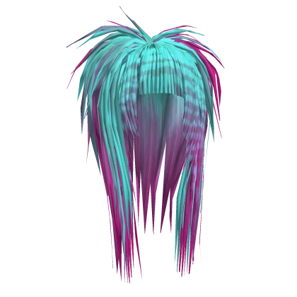 Scene Straight Bang Hime Cut (Blue/Pink)