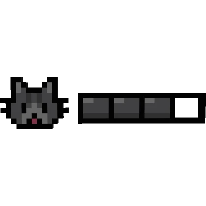 Dark Gray Cat 8-Bit Health Bar