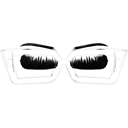 Clear frame cat eye glasses /w lashes + eyebrows