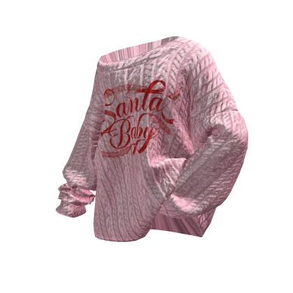 Posed Off-Shoulder Christmas Sweater (Santa Baby)