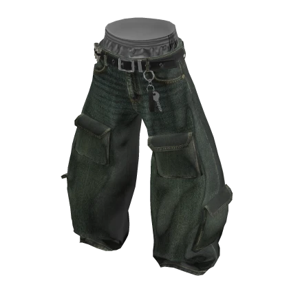 💗Y2K OVERSIZED CARGO JEANS_KHAKI