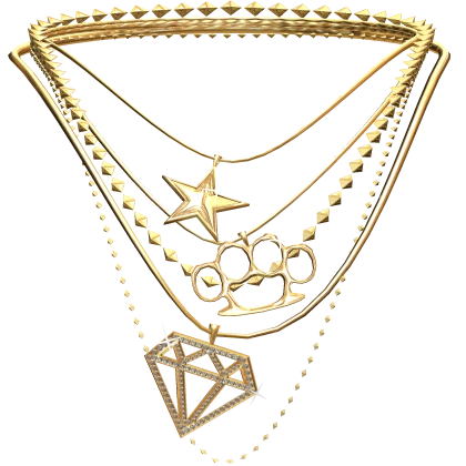 Gold 2000 Luxury McBling Gyaru Y2k Scene Necklace 