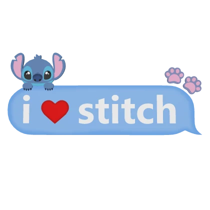 I Love Stitch Text alien