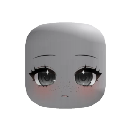 cute freckled gaze chibi face (recolorable)
