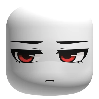 Serious Face With Red Eyes - White