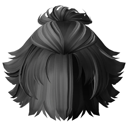 Two-Tone Anime Ponytail Boy Hair (Black & Grey)