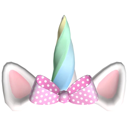 Unicorn Horn w Ears Pink Bow