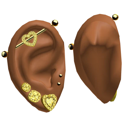 𝓢𝓢 | Ears With Diamond Heart Earrings Gold