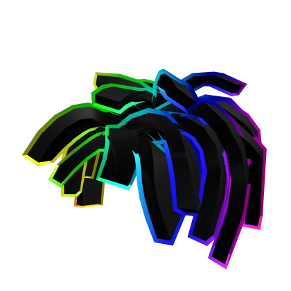 Cartoony Rainbow Messy Bacon Hair