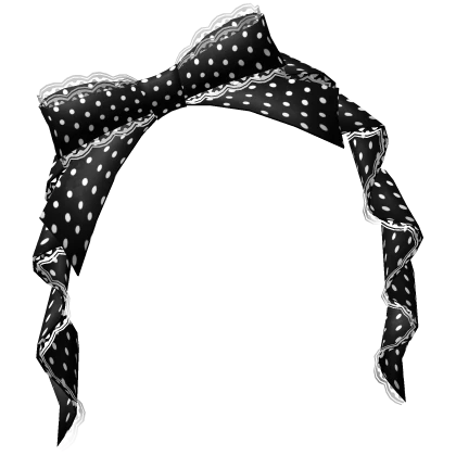 cute polka dot bow headband - black and white