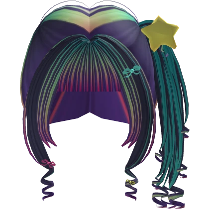 Cute Curly hair mutlicolor