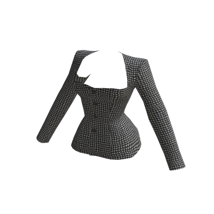 Houndstooth tailored Skinny fit 90s blazer