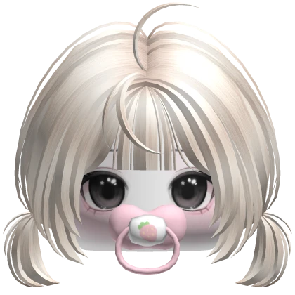 Strawberry Pacifier Pigtail Hair 🍓