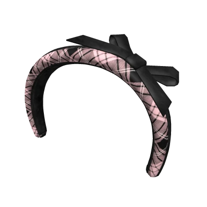 🖤 Gyrau Pink Plaid Headband