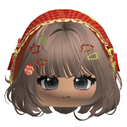 Milktea Igari Bob w/ Cute Face & Red Bonnet