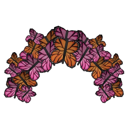 Pink  & Orange Butterfly Headband