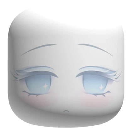 Pastel Cute Chibi Face Blue Eyes White Eyelashes