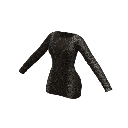 ☆ Long Sleeve Snake Print Mini Dress in Python