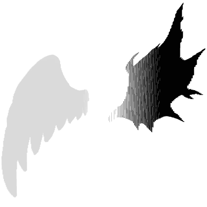 Glitched black/white wings