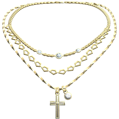 Gold Cross Layered Necklace 3.0