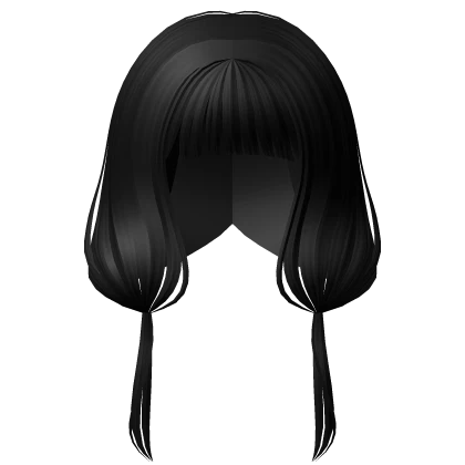 Cute Anime School Girl Loose Pigtails (Black)