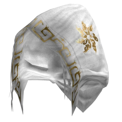 Gaian Sorcerer Distressed White Gold Rune Hood