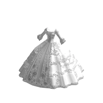 ♾️ White rococo flower ballgown