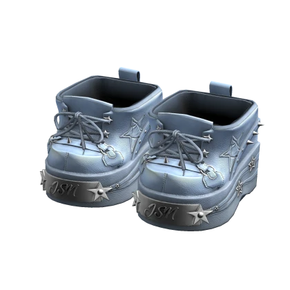 y2k Punk Platform Shoes - Blue