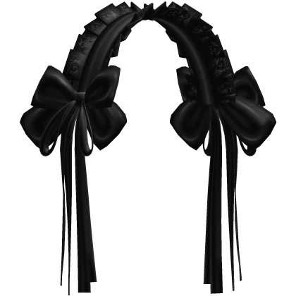 † : black double bow lace headdress