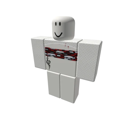 [CIDS] White fishnets croptop red skull y2k wedgie