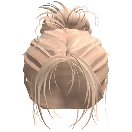 Blonde - Messy Grunge Ponytail Bun, Light Bangs