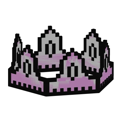 White Light Pink Animated Glitch 8-Bit Crown