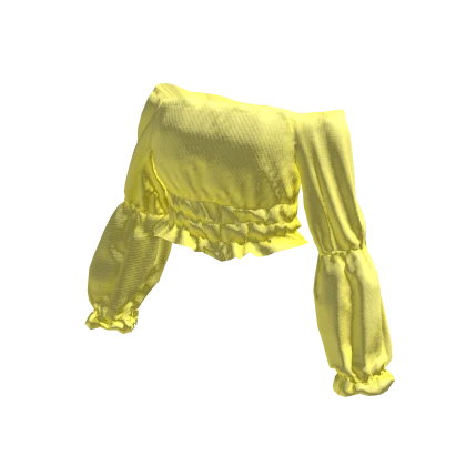 Yellow Ruffled Off Shoulder Blouse